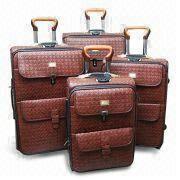 Trolley Cases, Made of Soft Grain PU Leather and 210D Polyester Lining